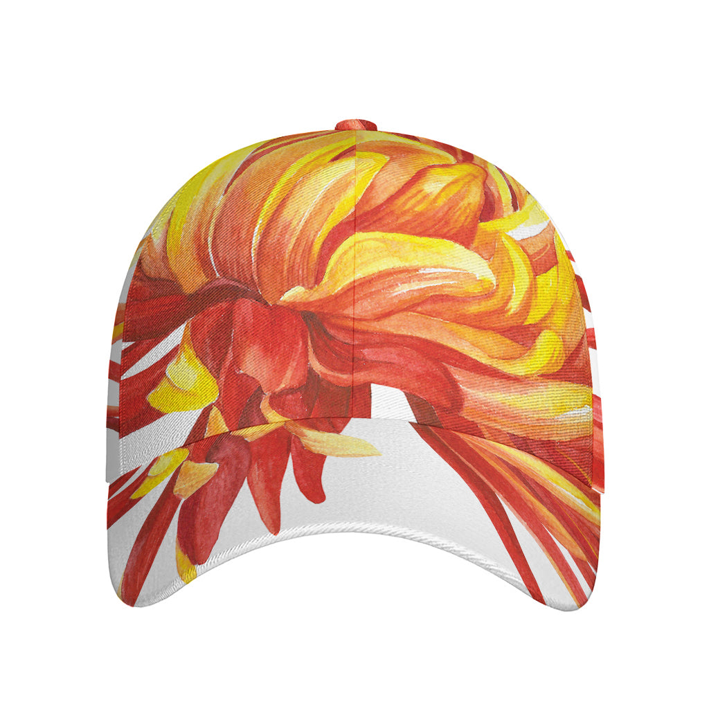 Watercolor Chrysanthemum Print Baseball Cap