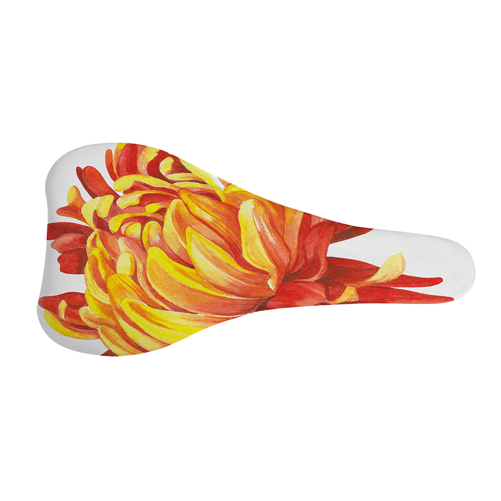 Watercolor Chrysanthemum Print Bicycle Seat Cover