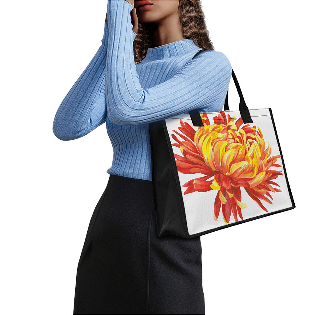 Watercolor Chrysanthemum Print Canvas Tote Bag