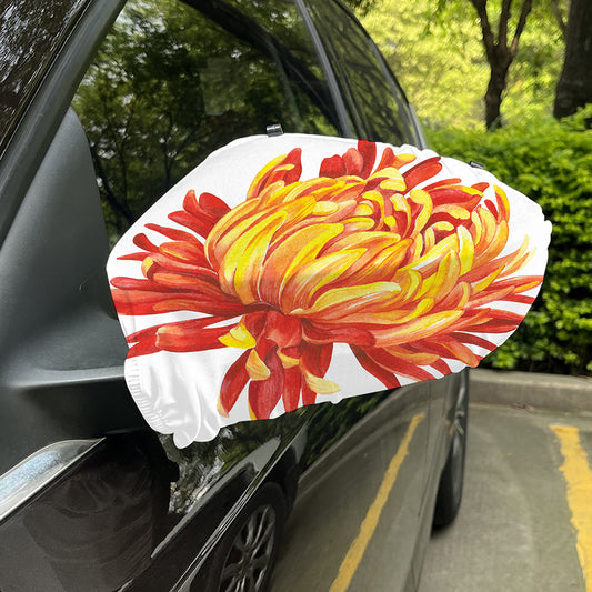 Watercolor Chrysanthemum Print Car Side Mirror Covers