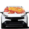 Watercolor Chrysanthemum Print Car Windshield Snow Cover