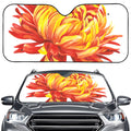 Watercolor Chrysanthemum Print Car Windshield Sun Shade