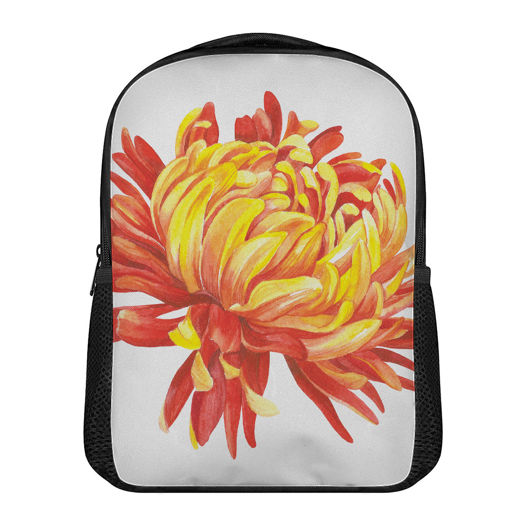 Watercolor Chrysanthemum Print Casual Backpack