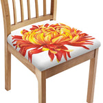 Watercolor Chrysanthemum Print Chair Cushion Cover