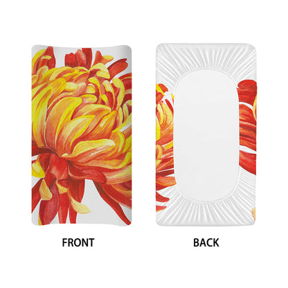 Watercolor Chrysanthemum Print Changing Pad Cover