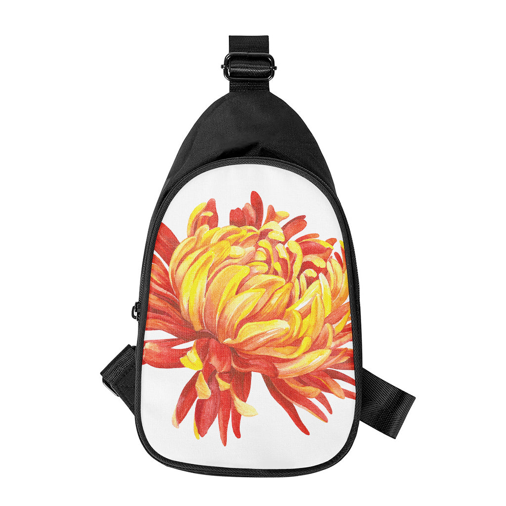 Watercolor Chrysanthemum Print Chest Bag