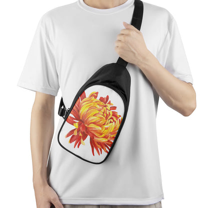 Watercolor Chrysanthemum Print Chest Bag