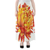 Watercolor Chrysanthemum Print Chiffon Maxi Skirt