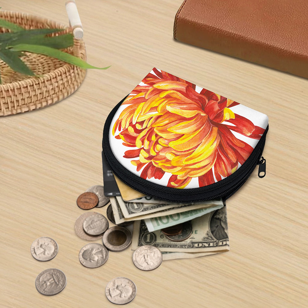 Watercolor Chrysanthemum Print Coin Purse