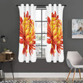 Watercolor Chrysanthemum Print Grommet Curtain Panels