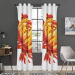 Watercolor Chrysanthemum Print Curtain