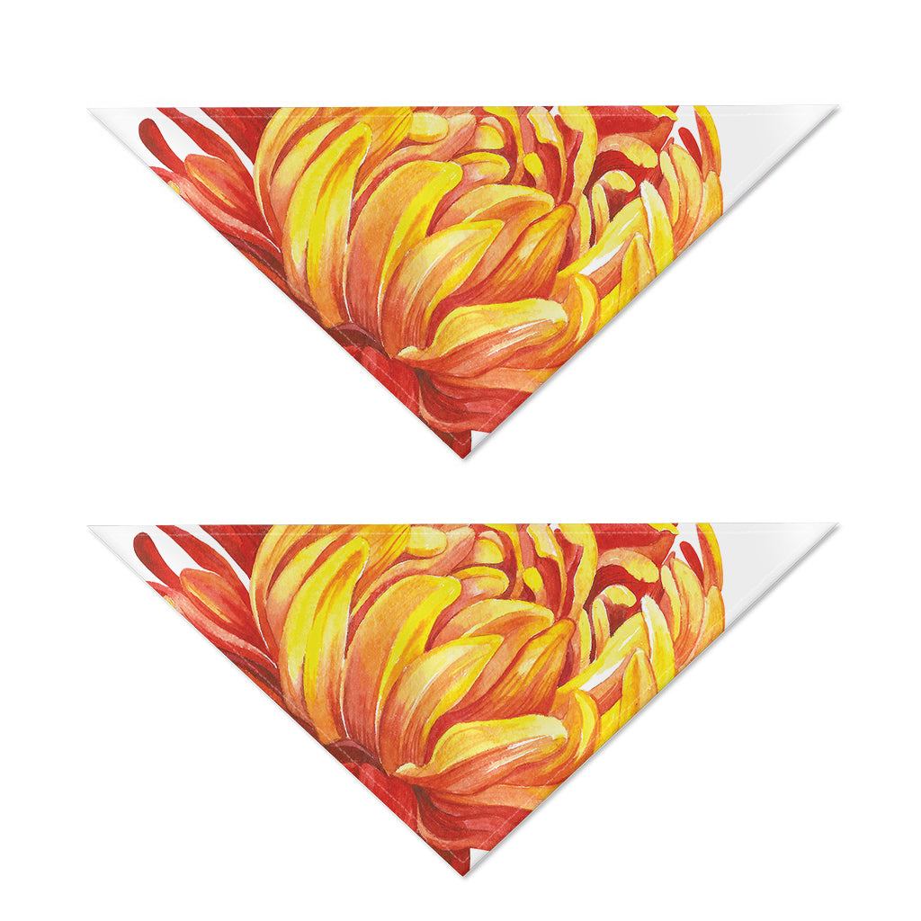 Watercolor Chrysanthemum Print Dog Bandana