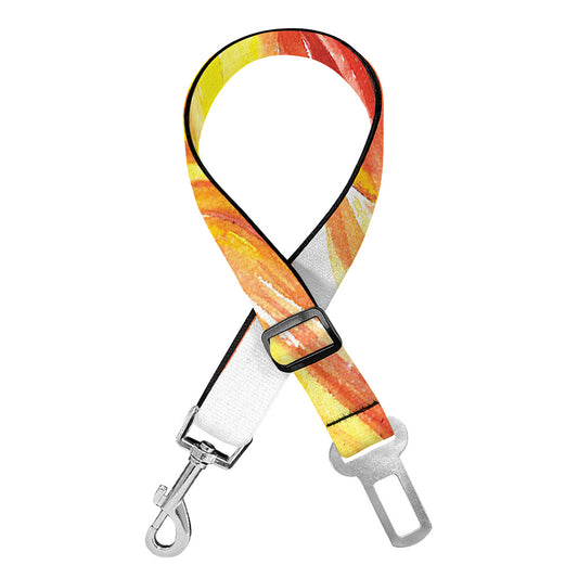 Watercolor Chrysanthemum Print Dog Seat Belt