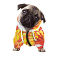 Watercolor Chrysanthemum Print Dog Zip Up Hoodie