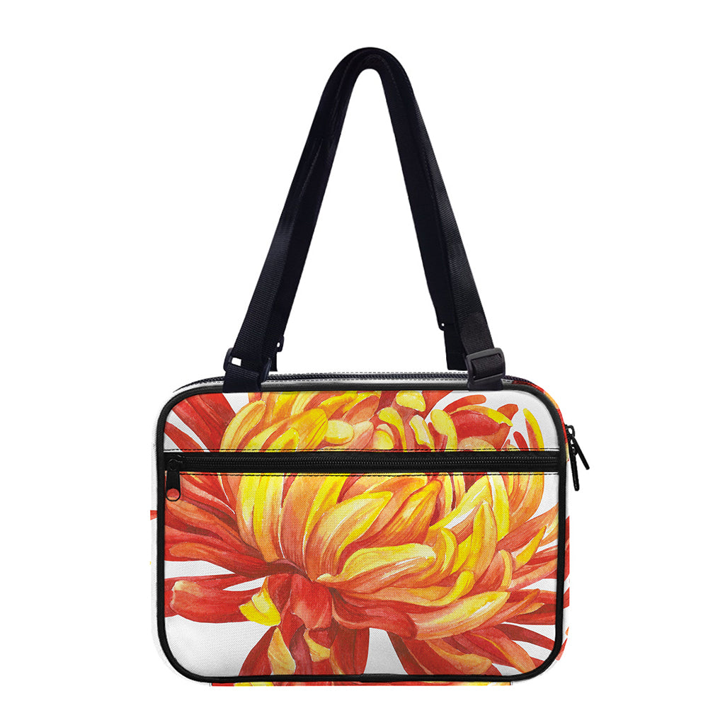 Watercolor Chrysanthemum Print Double Strap Bible Bag