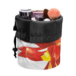 Watercolor Chrysanthemum Print Drawstring Makeup Bag