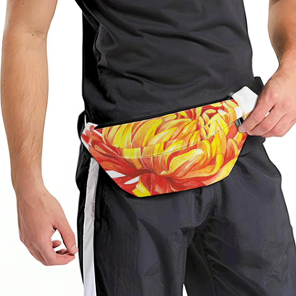 Watercolor Chrysanthemum Print Fanny Pack
