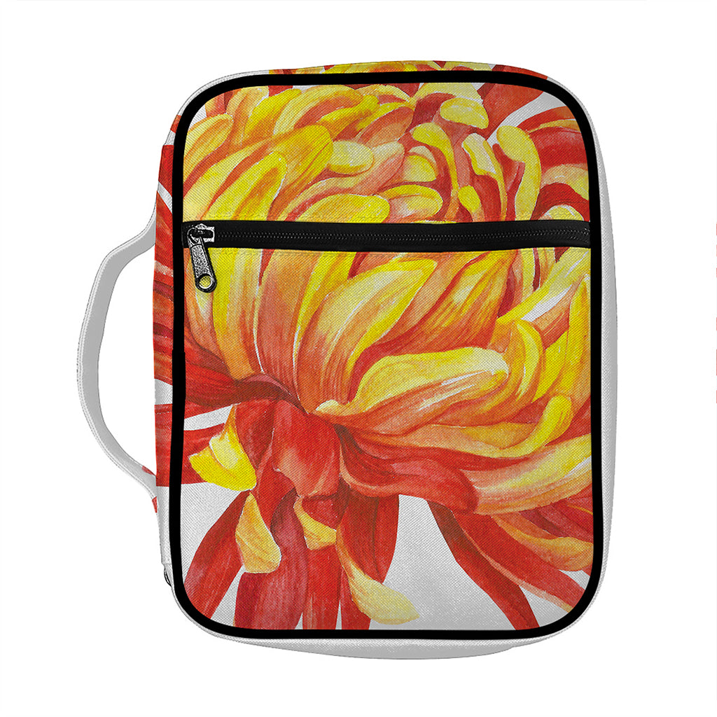 Watercolor Chrysanthemum Print Front Pocket Bible Bag