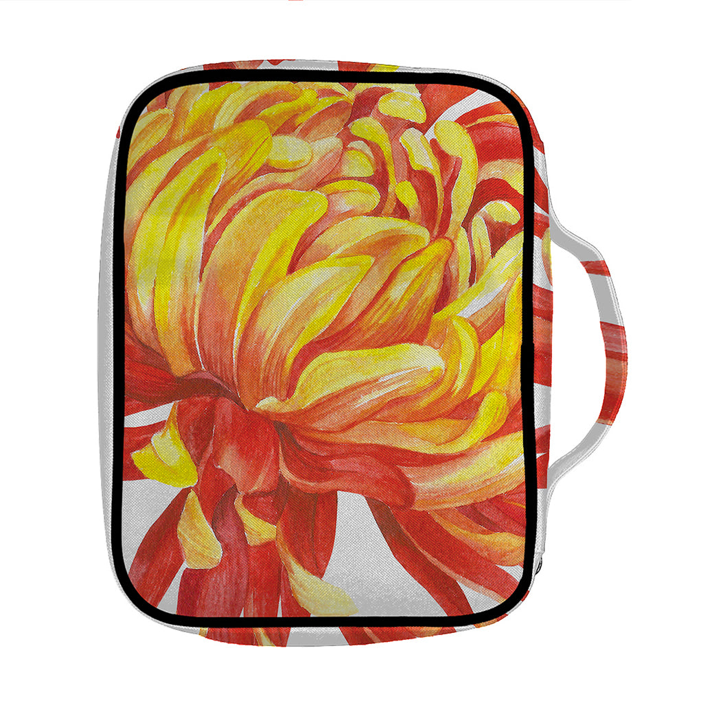 Watercolor Chrysanthemum Print Front Pocket Bible Bag