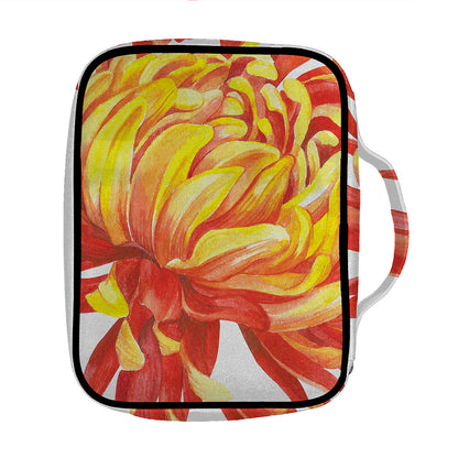 Watercolor Chrysanthemum Print Front Pocket Bible Bag
