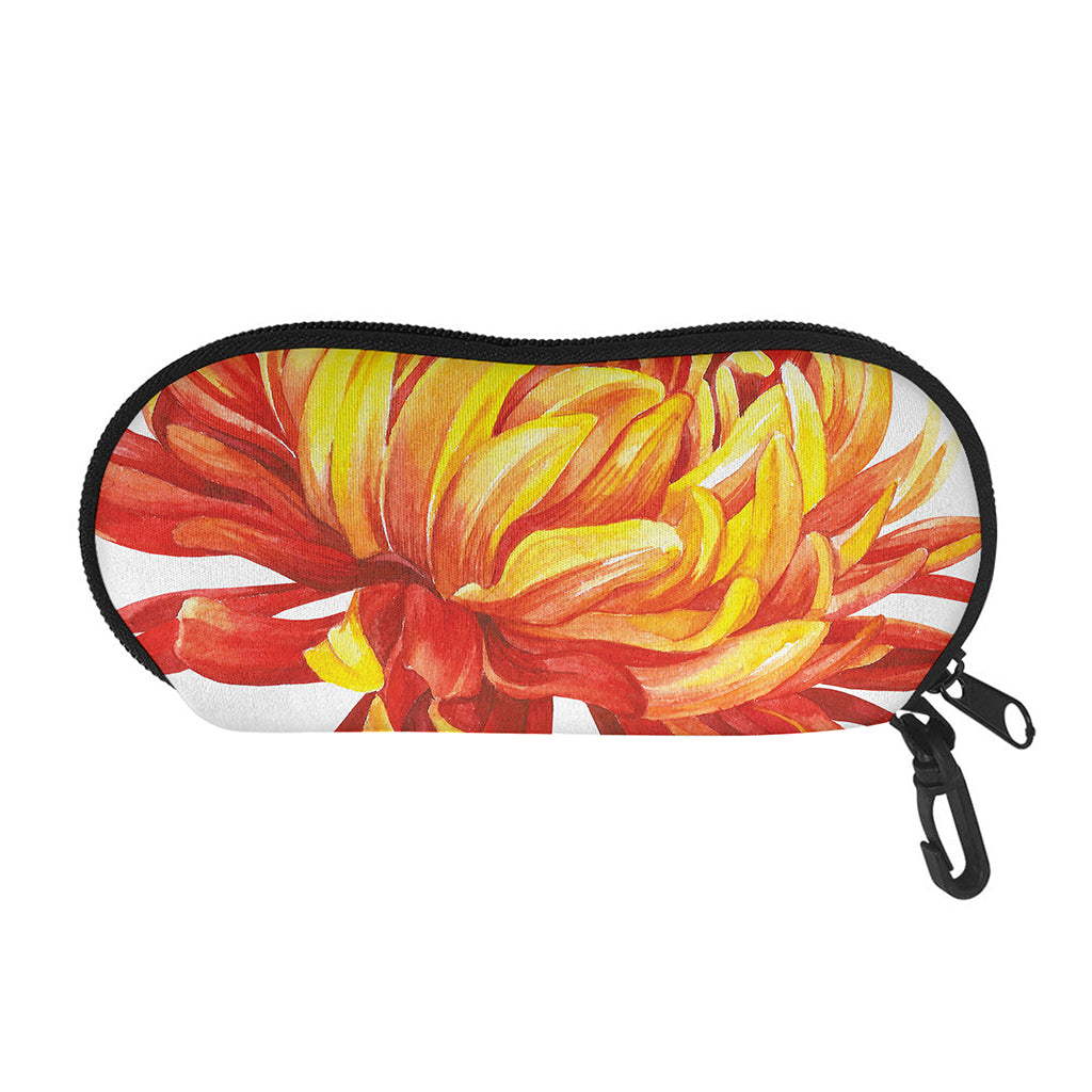 Watercolor Chrysanthemum Print Glasses Case