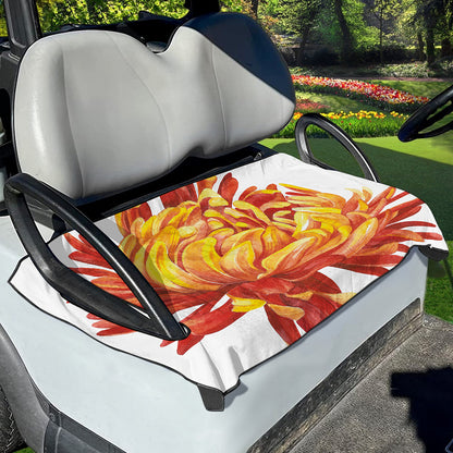 Watercolor Chrysanthemum Print Golf Cart Seat Cover