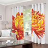 Watercolor Chrysanthemum Print Grommet Curtains