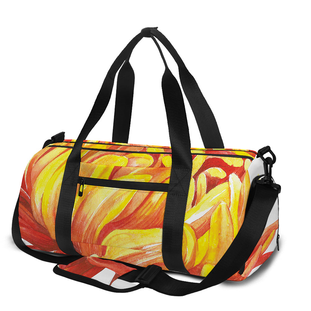 Watercolor Chrysanthemum Print Gym Bag