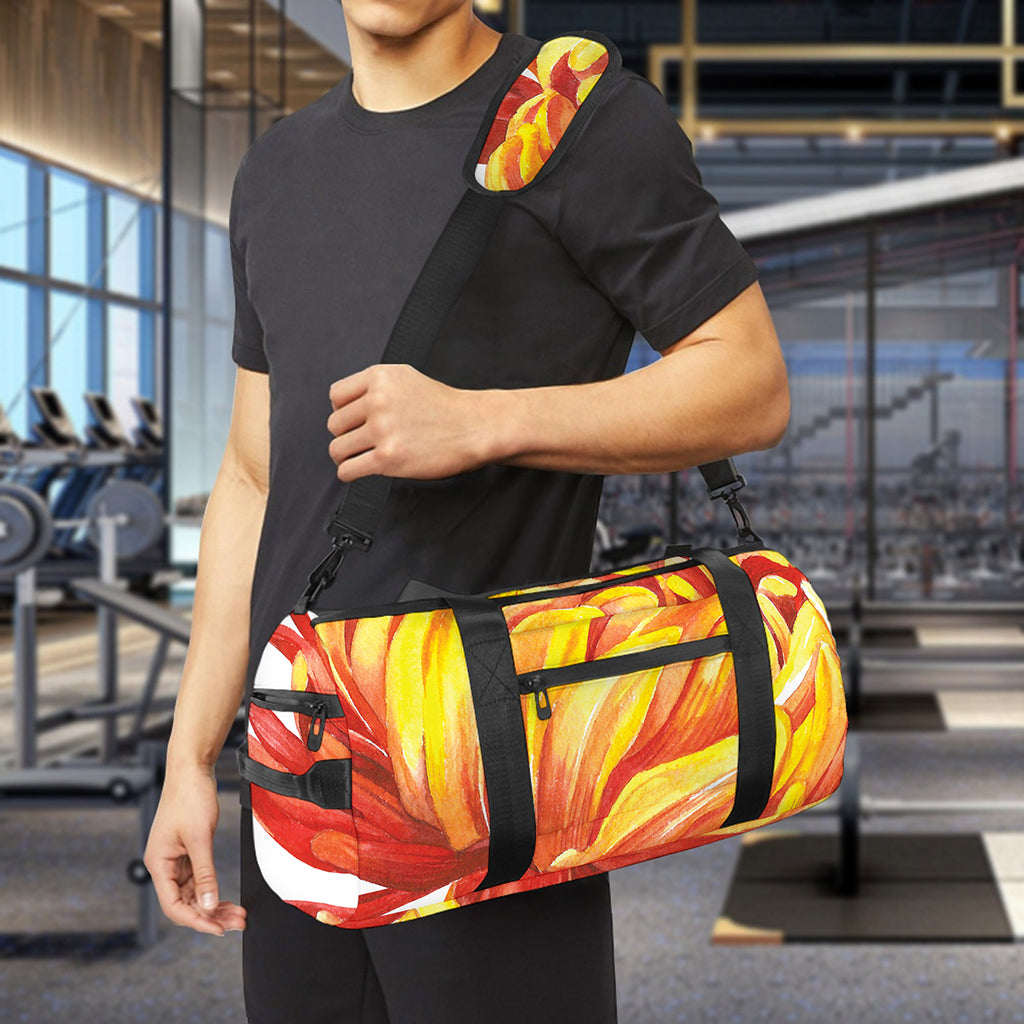 Watercolor Chrysanthemum Print Gym Bag