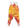 Watercolor Chrysanthemum Print Hammer Pants