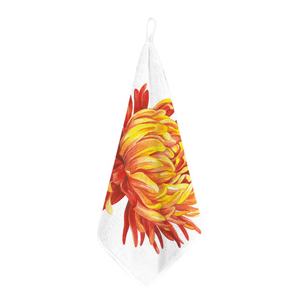 Watercolor Chrysanthemum Print Hand Towel