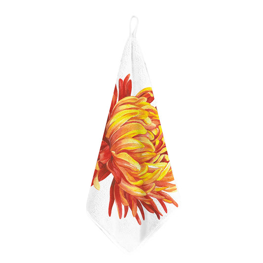 Watercolor Chrysanthemum Print Hand Towel