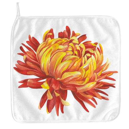 Watercolor Chrysanthemum Print Hand Towel