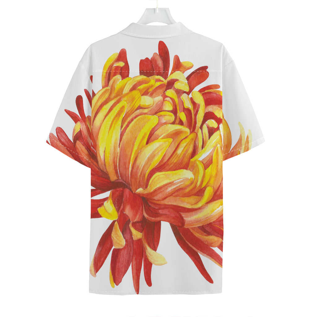 Watercolor Chrysanthemum Print Hawaiian Shirt