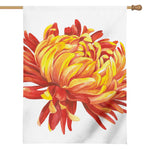 Watercolor Chrysanthemum Print House Flag