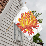 Watercolor Chrysanthemum Print House Flag