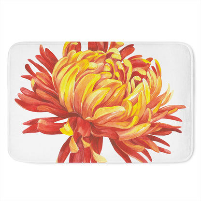 Watercolor Chrysanthemum Print Indoor Door Mat