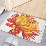Watercolor Chrysanthemum Print Indoor Door Mat