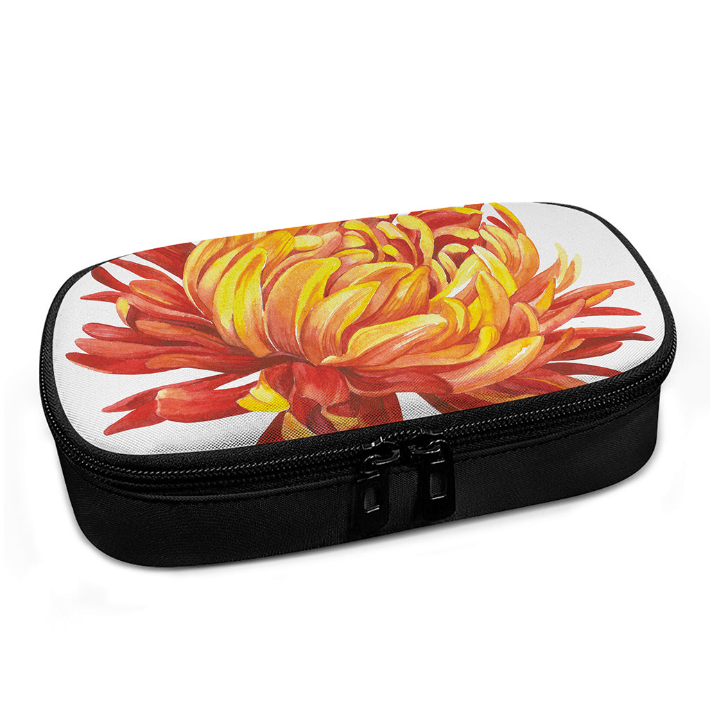 Watercolor Chrysanthemum Print Insulin Cooler Travel Case
