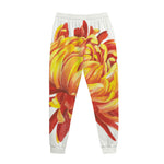 Watercolor Chrysanthemum Print Jogger Pants