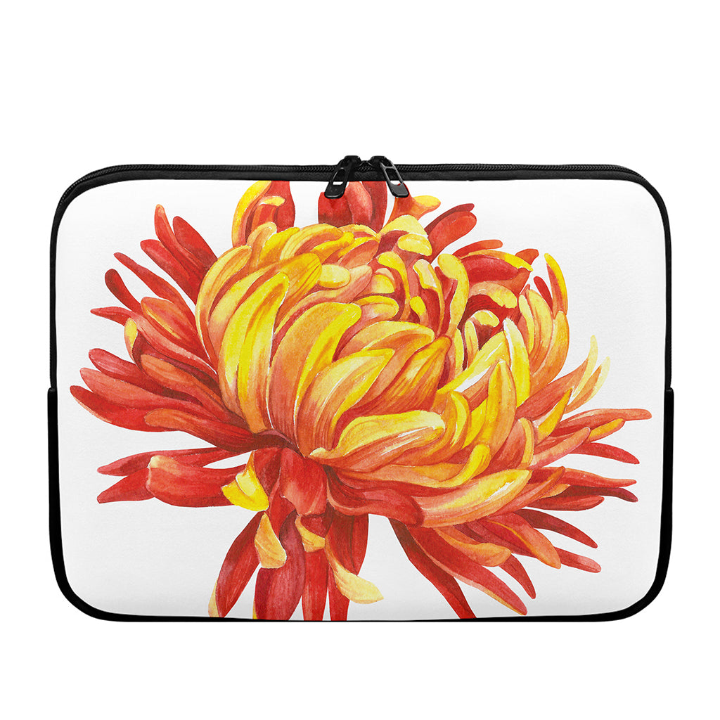 Watercolor Chrysanthemum Print Laptop Sleeve