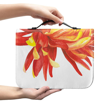 Watercolor Chrysanthemum Print Leather Bible Cover