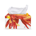 Watercolor Chrysanthemum Print Leather Tissue Box Cover