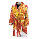 Watercolor Chrysanthemum Print Men's Bathrobe