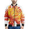Watercolor Chrysanthemum Print Men's Bomber Jacket