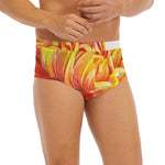 Watercolor Chrysanthemum Print Men's Briefs