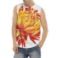Watercolor Chrysanthemum Print Men's Fitness Tank Top