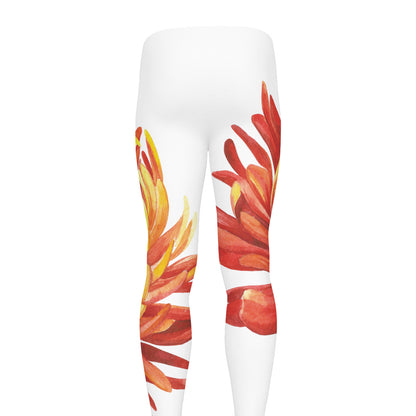 Watercolor Chrysanthemum Print Men's leggings