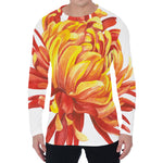 Watercolor Chrysanthemum Print Men's Long Sleeve T-Shirt