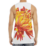 Watercolor Chrysanthemum Print Men's Muscle Tank Top